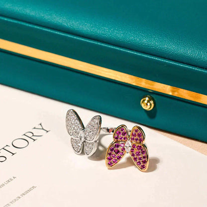 [Grace Jewelry]TWIN BUTTERFLY DIAMOND RING