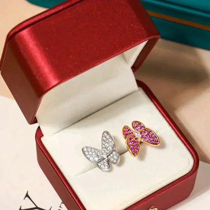 [Grace Jewelry]TWIN BUTTERFLY DIAMOND RING