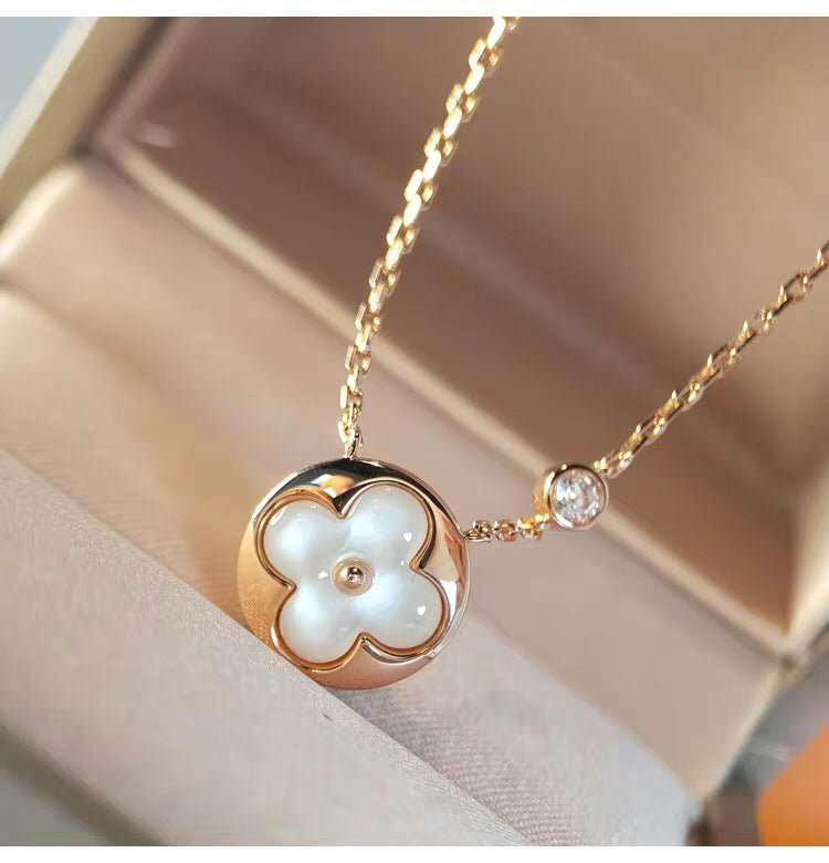 [Grace Jewelry]SUN MOP GOLD 1 DIAMOND NECKLACE