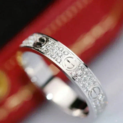 [Grace Jewelry]LOVE RING 4MM DIAMOND PAVED