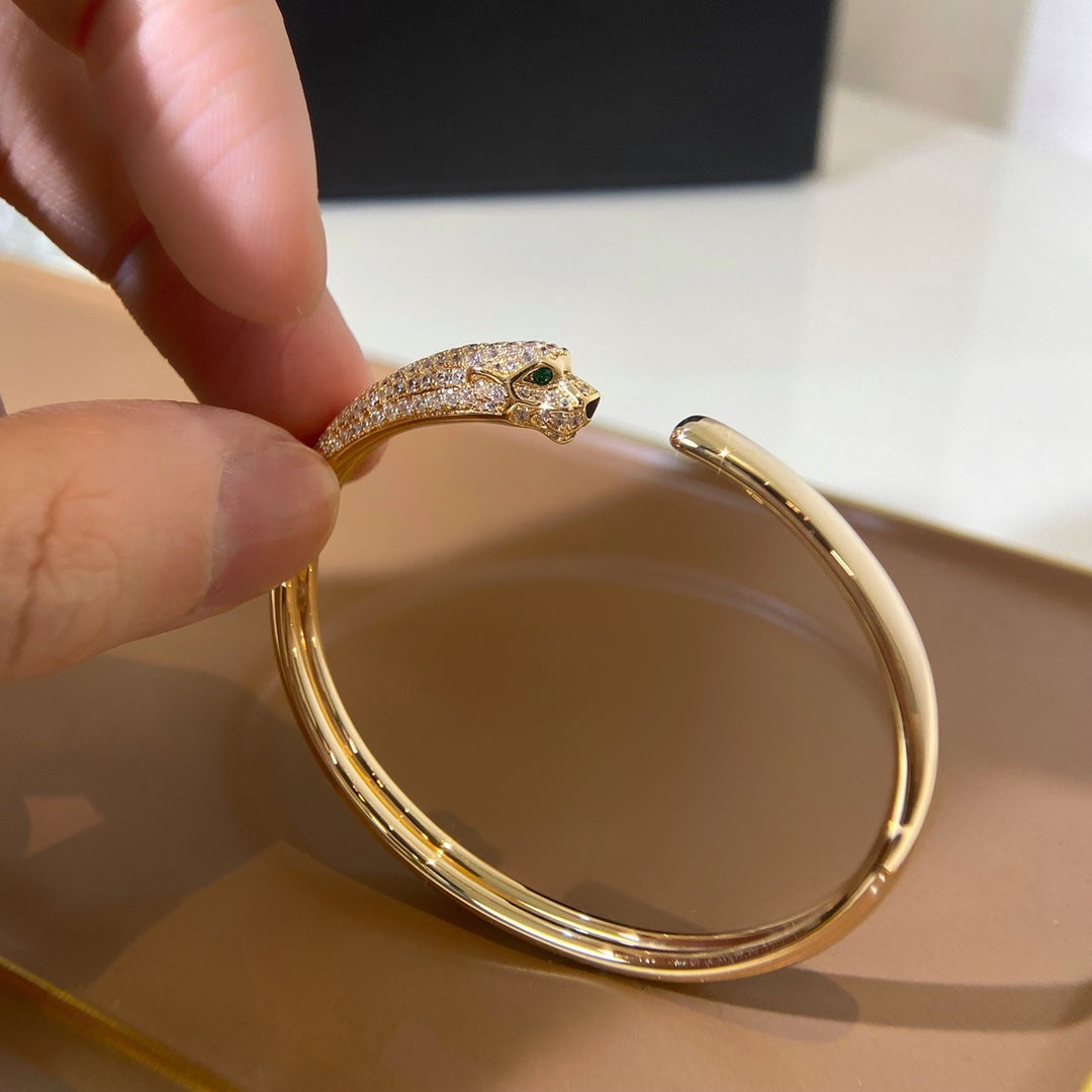 [Grace Jewelry]PANTHERE GOLD DIAMOND OPEN BRACELET