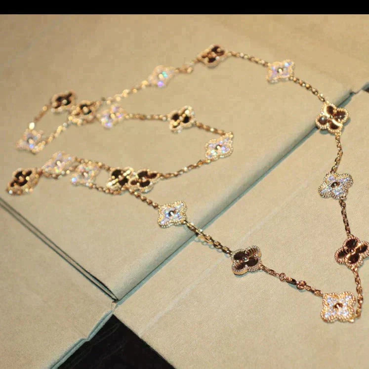 [Grace Jewelry]CLOVER 20 MOTIFS LASER DIAMOND NECKLACE