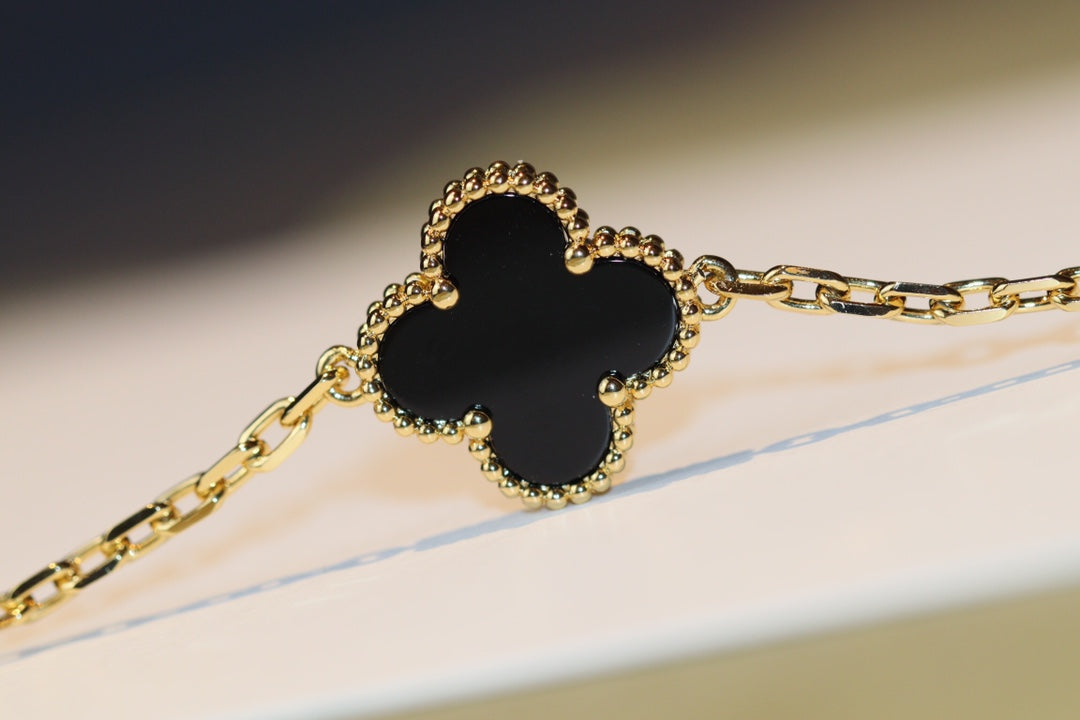 [Grace Jewelry]CLOVER 20 MOTIFS ONYX ROSE GOLD