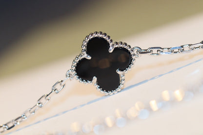 [Grace Jewelry]CLOVER 20 MOTIFS ONYX DIAMOND SILVER