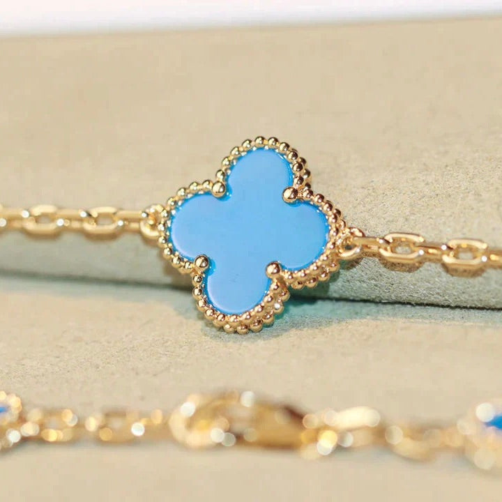 [Grace Jewelry]CLOVER 20 MOTIFS TURQUOISE GOLD