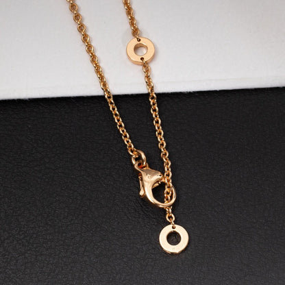 [Grace Jewelry]ZERO 1 WHITE CERAMIC PINK GOLD DIAMOND NECKLACE