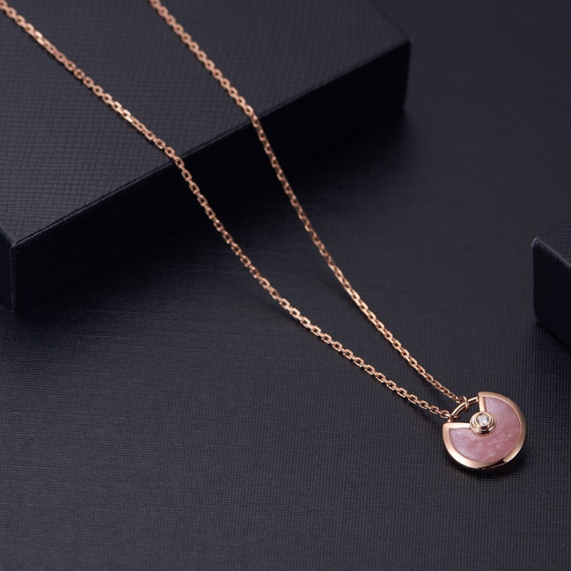 [Grace Jewelry]AMULETTE ROSE GOLD PINK MOP NECKLACE