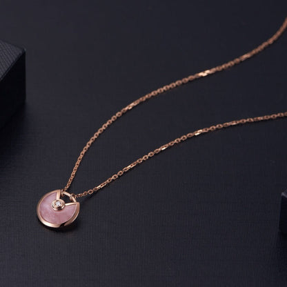 [Grace Jewelry]AMULETTE ROSE GOLD PINK MOP NECKLACE