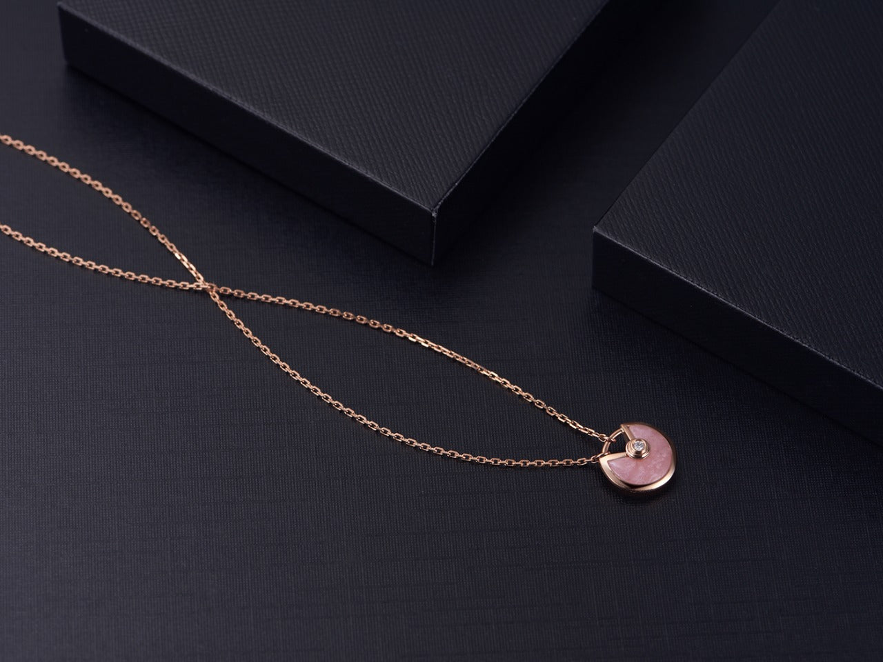 [Grace Jewelry]AMULETTE ROSE GOLD PINK MOP NECKLACE