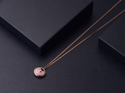 [Grace Jewelry]AMULETTE ROSE GOLD PINK MOP NECKLACE