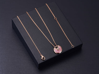 [Grace Jewelry]AMULETTE ROSE GOLD PINK MOP NECKLACE