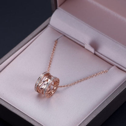 [Grace Jewelry]ZERO 1 PINK GOLD DIAMOND OPEN NECKLACE