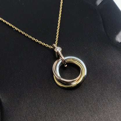 [Grace Jewelry]TRINITY SILVER GOLD PINK GOLD NECKLACE