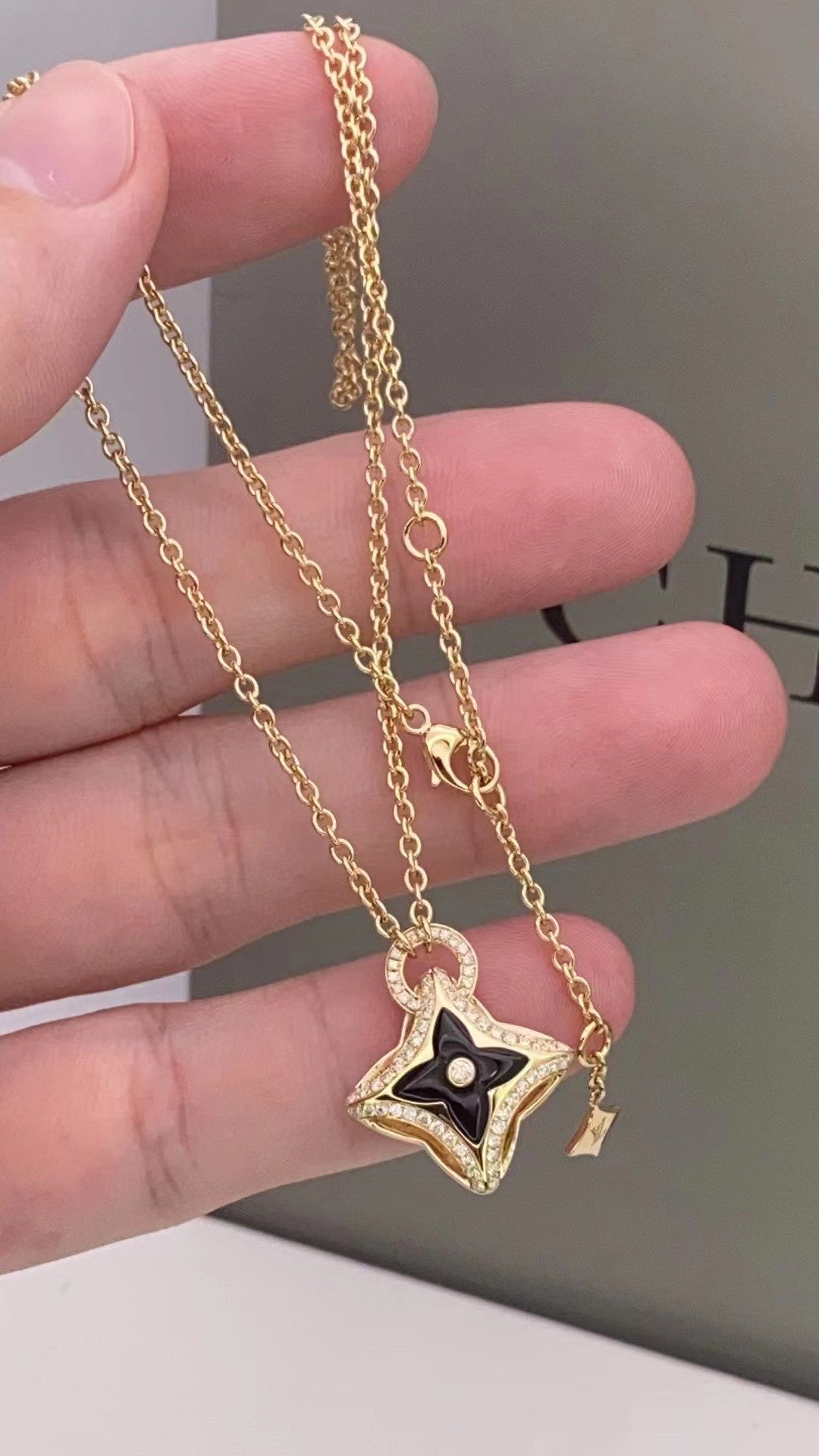 [Grace Jewelry]STAR PEDANT PINK GOLD DIAMOND NECKLACE