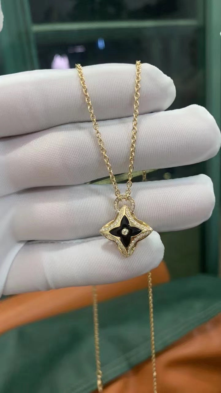 [Grace Jewelry]STAR PEDANT PINK GOLD DIAMOND NECKLACE