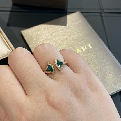 [Grace Jewelry]DREAM MALACHITE DIAMOND OPEN RING