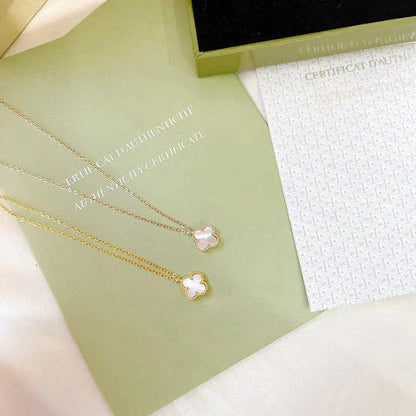 [Grace Jewelry]CLOVER MINI 9.5MM WHITE MOTHER OF PEARL NECKLACE