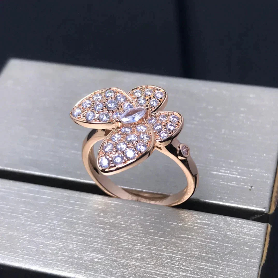 [Grace Jewelry]BUTTERFLY PINK GOLD DIAMOND RING