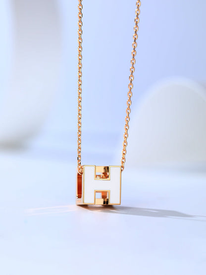 [Grace Jewelry]H CAGE PINK GOLD NECKLACE