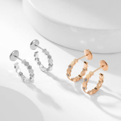 [Grace Jewelry]BEE LOVE DIAMOND HOOP EARRINGS