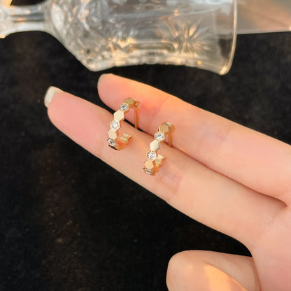 [Grace Jewelry]BEE LOVE DIAMOND HOOP EARRINGS