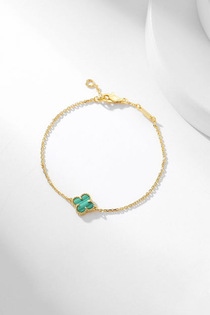 [Grace Jewelry]CLOVER BRACELET MALACHITE 1 MOTIF