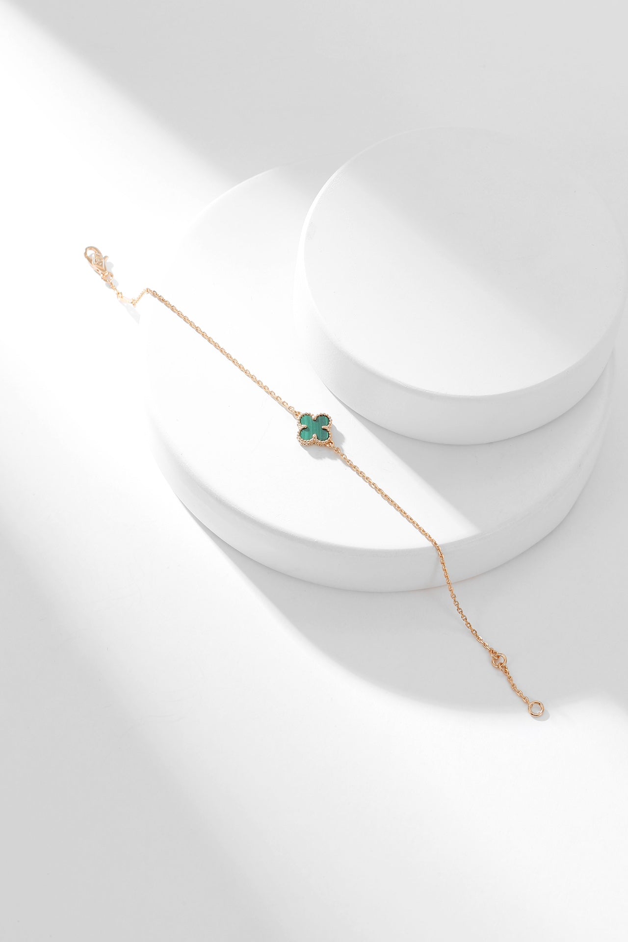 [Grace Jewelry]CLOVER BRACELET MALACHITE 1 MOTIF