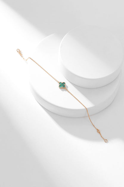 [Grace Jewelry]CLOVER BRACELET MALACHITE 1 MOTIF