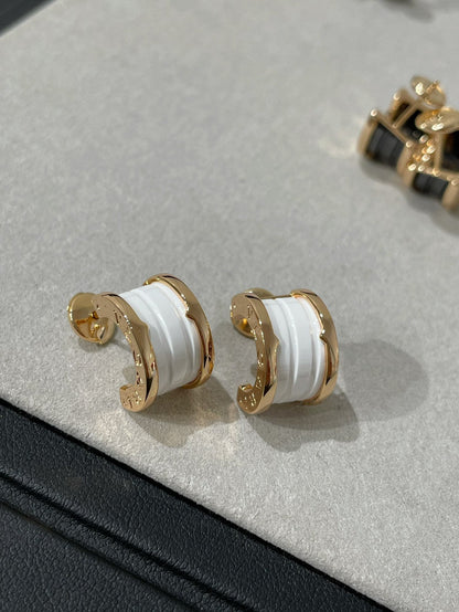 [Grace Jewelry]ZERO 1 PINK GOLD CERAMIC EARRINGS