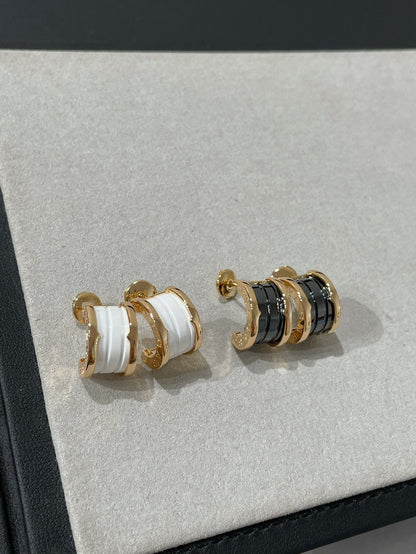 [Grace Jewelry]ZERO 1 PINK GOLD CERAMIC EARRINGS