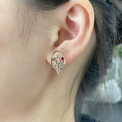 [Grace Jewelry]SERPENT DIAMOND STUD EARRINGS