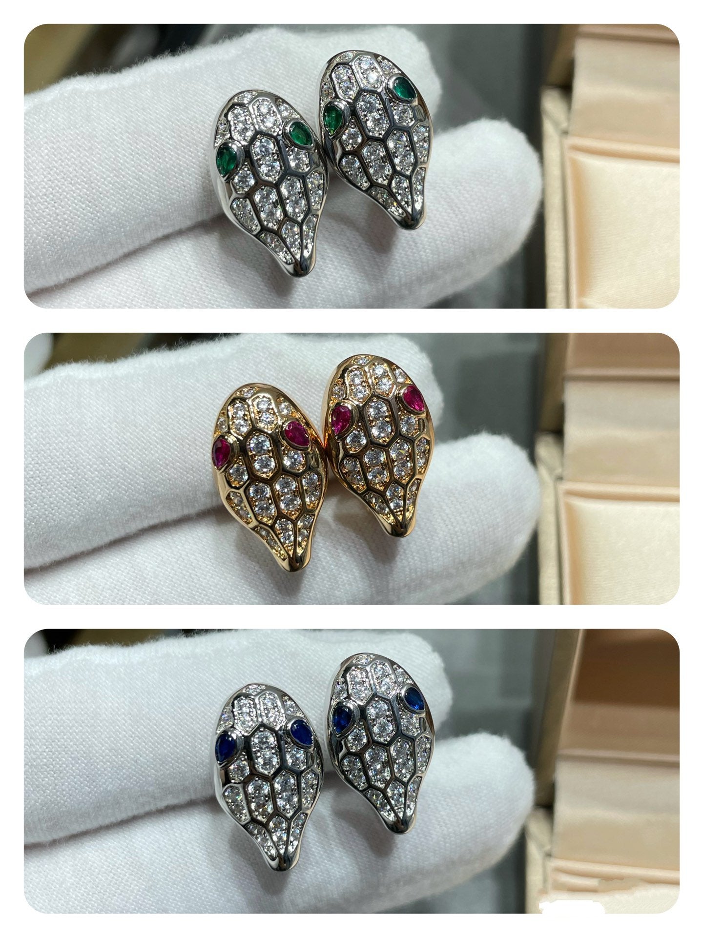 [Grace Jewelry]SERPENT DIAMOND STUD EARRINGS