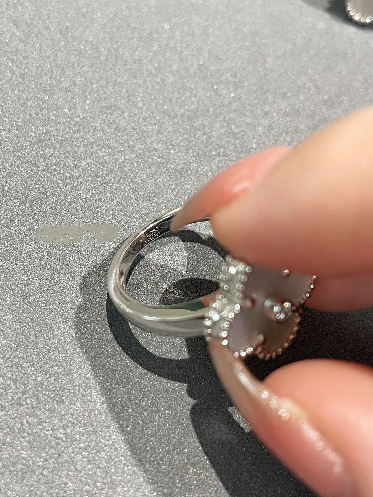 [Grace Jewelry]CLOVER SILVER MOP DIAMOND RING