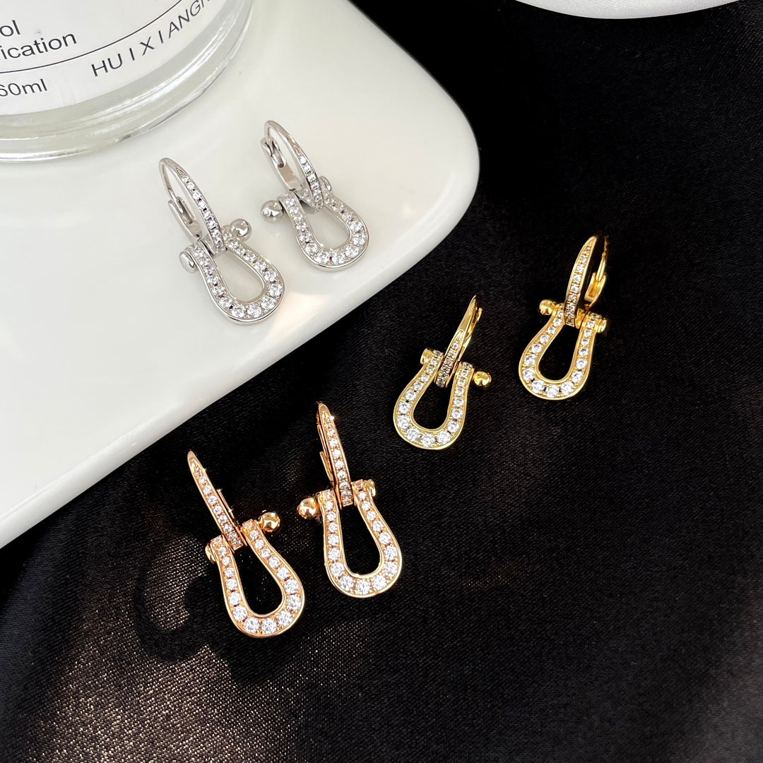 [Grace Jewelry]FORCE 10 FULL DIAMOND DROP EARRINGS MEDIUM MODEL