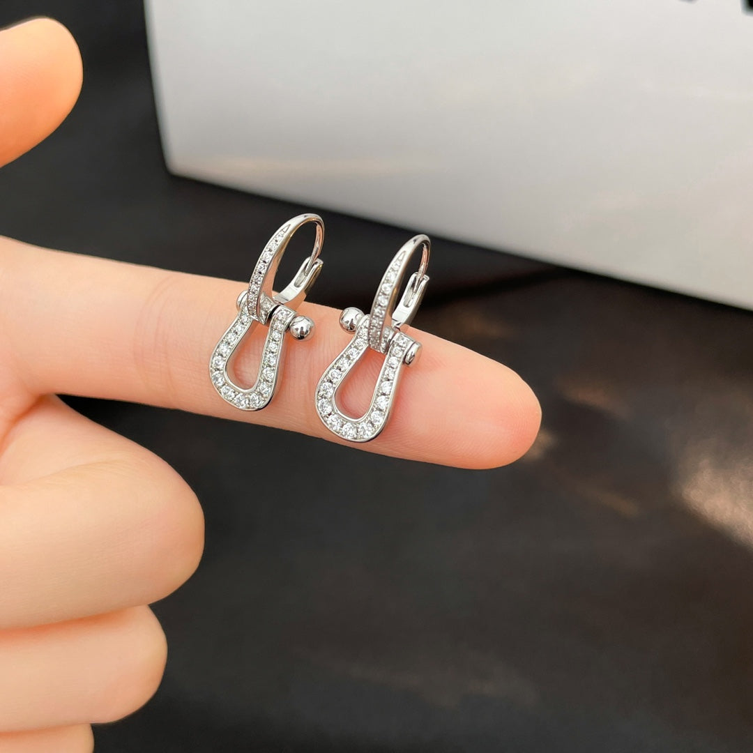 [Grace Jewelry]FORCE 10 FULL DIAMOND DROP EARRINGS MEDIUM MODEL