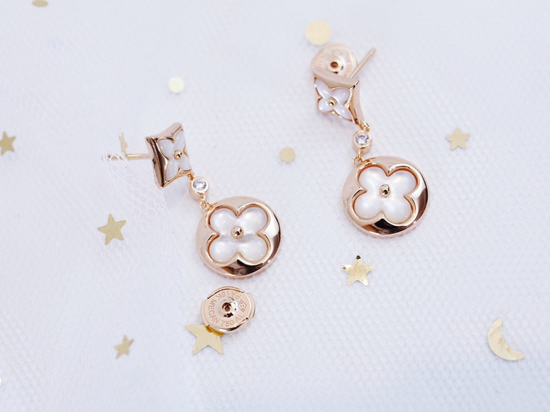 [Grace Jewelry]STAR AND SUN PINK GOLD MOP DROP EARRINGS