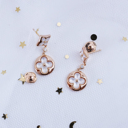 [Grace Jewelry]STAR AND SUN PINK GOLD MOP DROP EARRINGS