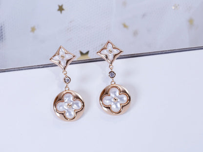 [Grace Jewelry]STAR AND SUN PINK GOLD MOP DROP EARRINGS