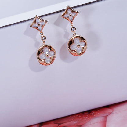 [Grace Jewelry]STAR AND SUN PINK GOLD MOP DROP EARRINGS