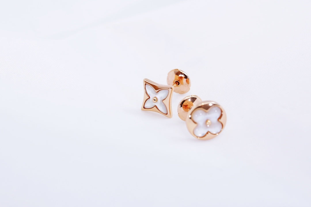 [Grace Jewelry]STAR AND SUN PINK GOLD MOP STUD EARRINGS