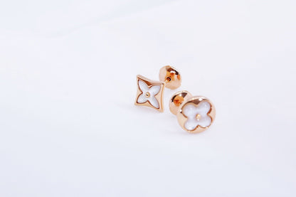 [Grace Jewelry]STAR AND SUN PINK GOLD MOP STUD EARRINGS