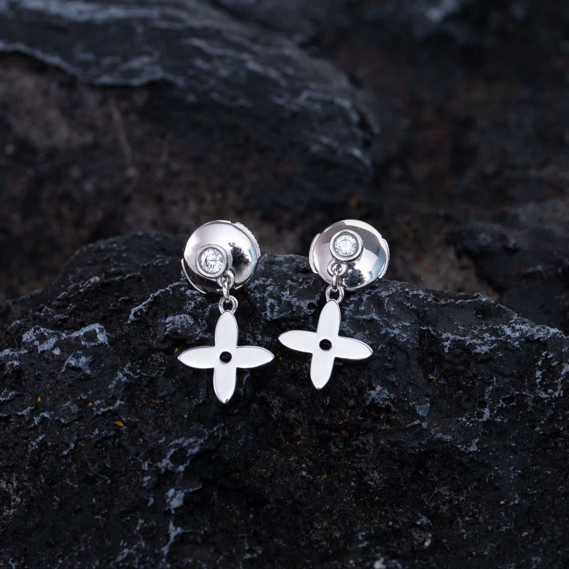 [Grace Jewelry]VIDYLLE SILVER DIAMOND MINI DROP EARRINGS