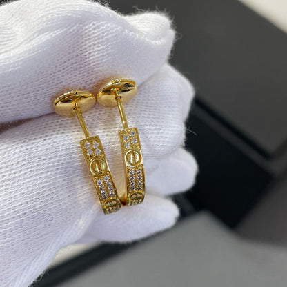 [Grace Jewelry]LOVE DIAMOND GOLD HOOP EARRINGS