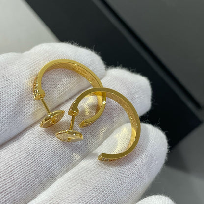 [Grace Jewelry]LOVE DIAMOND GOLD HOOP EARRINGS