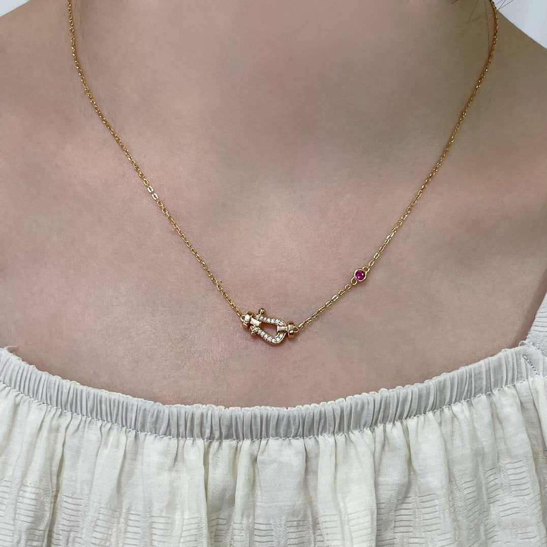 [Grace Jewelry]FORCE 10 DIAMOND PINK GOLD NECKLACE