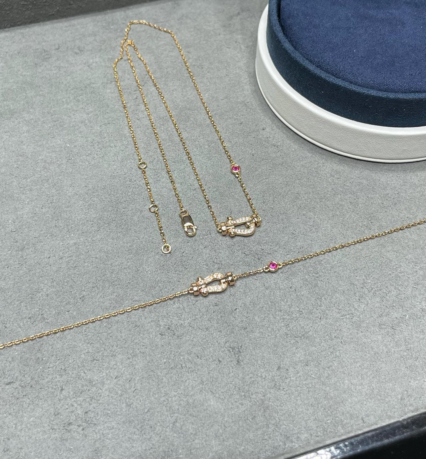 [Grace Jewelry]FORCE 10 DIAMOND PINK GOLD NECKLACE