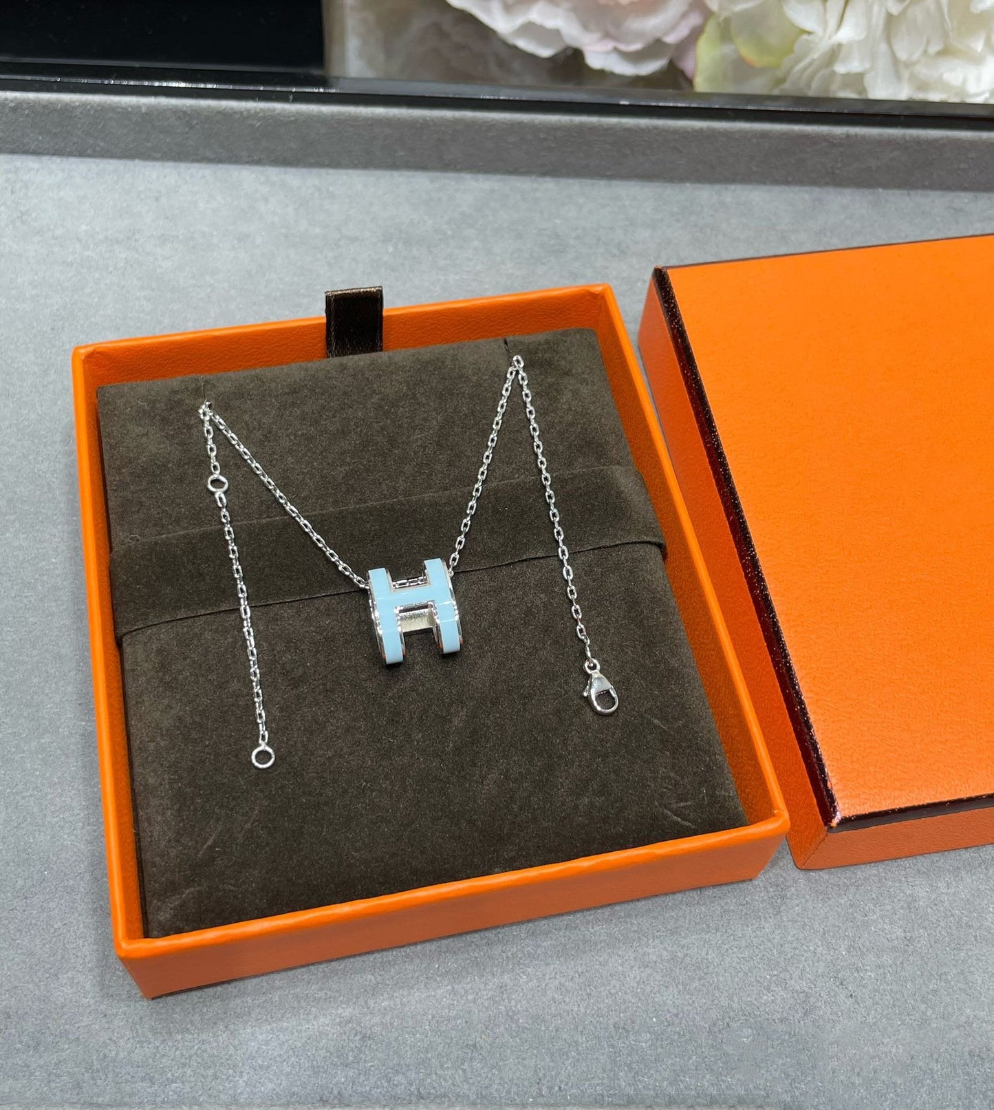 [Grace Jewelry]POP H SKY BLUE NECKLACE