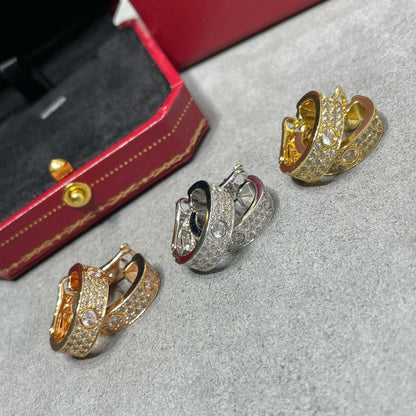 [Grace Jewelry]LOVE 5.5MM DIAMOND PAVED EARRINGS