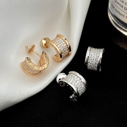 [Grace Jewelry]ZERO 1 DIAMOND PAVED EARRINGS