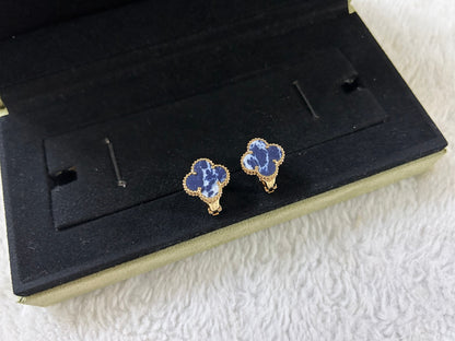 [Grace Jewelry]CLOVER PIETERSITE MEDIUM STUD EARRINGS